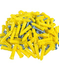 Ribbed Wall Anchor Kit For Drywall And Concrete 100 Pack Yellow Nylon Anchors With Screws Included Seven Eighths Inch Length