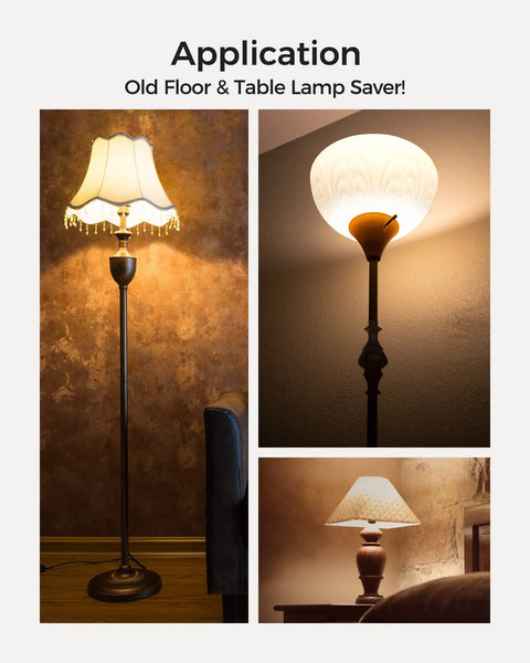 UL Listed Ceramic Mogul To Medium Base Socket Adapter For Antique Floor Lamps Not For Three Way Bulbs Porcelain Lamp Socket Converter From E39 To E26 Durable Ceramic Construction For Restoring Old School Vintage Lighting