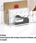 Clear 3 Slot Desktop Letter Holder With Wavy Design Acrylic Mail Tray organizing envelopes and documents