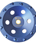 Non Threaded 7 Inch 12 Segment PCD Concrete Grinding Cup Wheel for Heavy Duty Grindin Surface Prep And Coating Removal, top view
