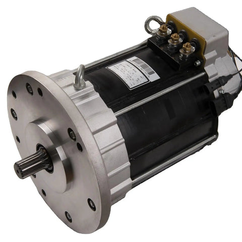 Heavy Duty Ac Traction Motor For Ev Car Conversion Full Kit 72V 10KW Plug And Play Electric Vehicle Swap showing detailed motor components.