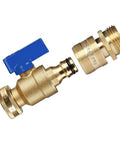 Easy Connect Garden Hose Quick Connect Fittings With Ball Valve Three Quarter Inch Solid Brass GHT Compatible