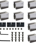 Heavy Duty Glass Clamps Kit, 8 Pcs, 1.8 Inch Square Stainless Steel 316 Glass Clips With Rubber Gaskets for Frameless Glass Railings