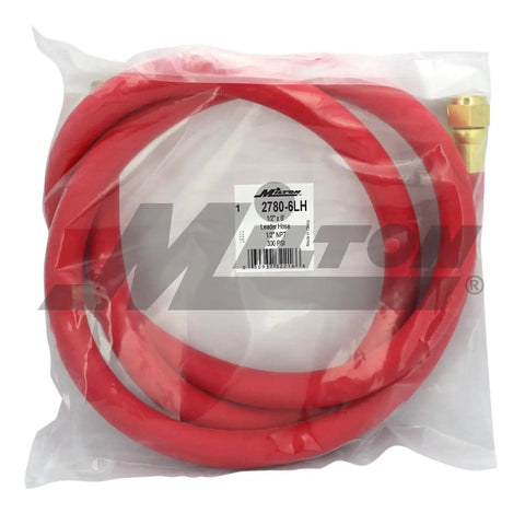 Packaged Six Foot One Half Inch EPDM Rubber Leader Hose For Air Lines Reels And Compressors Flexible In Cold Weather Prevents Cracking Abrasion And Chemical Damage Easy Install High Flow Connection With Low Noise And Vibration