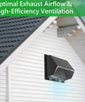 12 Inch Wall Vent Hood With Screen And Damper Cap For Outdoor Exhaust Heavy Duty Venting For HVAC Duct Dryer And Range Hood shown on white house exterior