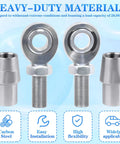 3/4-16 Heim Joint Rod End Set With Right Hand And Left Hand Threads Includes Lock Nut And Bushing, easy install, carbon steel