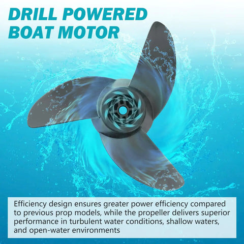 Go To Three Blade Trolling Motor Propeller Replacement For Machete III 3.5 Inch Hub Small Boat Motor spinning in water