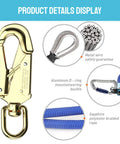 Half Inch Steel Core Tree Climbing Kit With Eight Foot Flip Line, showing steel core lanyard detail and metal fasteners.