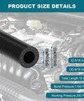 5/16 Inch ID Fuel Line Hose, Ten Foot Long, 302 PSI Push Lock NBR Rubber Fuel Hose For Automotive Use, diagram view