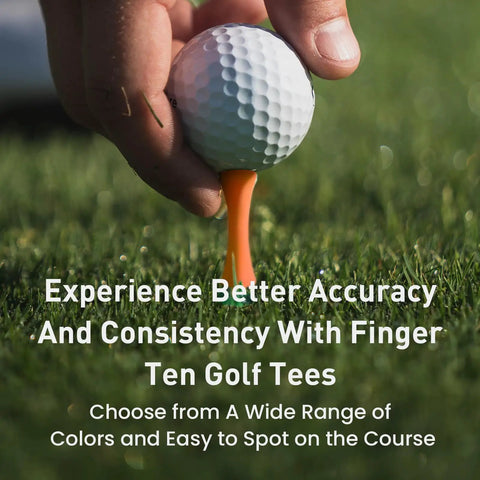 Castle Golf Tees Two And One Quarter Inch With Stopper 50 Pack Pro Grade Durable Plastic Tees For Consistent Height On Par 3 Holes Assorted Orange Purple Pink For Men And Women, orange tee with ball on grass