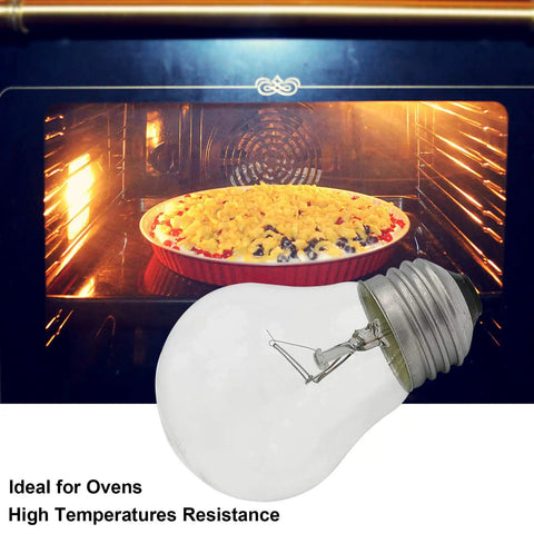 High Temp 40W Oven Light Bulb E26 Medium Base A15 2 Pack For Oven Stove Refrigerator Microwave 300 Degree Resistant
