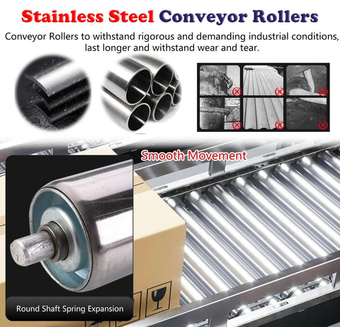 Set Of 10 Heavy Duty Conveyor Belt Rollers For Industrial Use With Lengths From 4 To 39 Inches And Diameters Of 1, 1.5, And 2 Inches Replacement Rollers For Smooth Movement And Easy Factory Maintenance