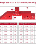 14 Piece Aluminum Setup Blocks For Woodworking Height Gauge Set With Size Chart and Accuracy Details
