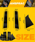 AMSPRAC door pillar covers for Chevrolet Malibu 2016-2021; glossy black exterior trim, 6-piece set