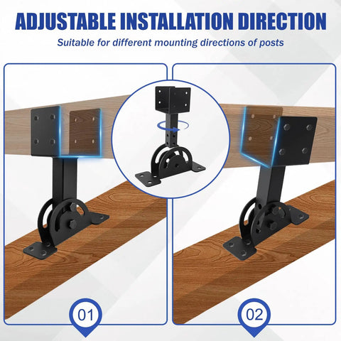 Beefy 3 Pack Roof Riser Brackets Kit With Adjustable Height For 4x4 Pergolas And Gazebos installation options illustration