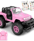 Pink DIY Sticker RC Jeep For Girls With 2.4Ghz Remote Control Off Road Little Girl Toy Car Personalize Your Ride With Sticker Kit