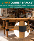 Heavy Duty Steel 2x4 Corner Bracket Kit For DIY Workbenches And Garage Shelves 8 Pack With Screws And Hex Socket Sleeve