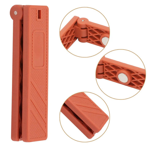 Orange Furnace Interlock Switch Clip For HVAC Controls with magnets, close-up views of design and material
