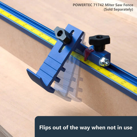 Top Shelf Adjustable Swing Flip Stop With Universal T Track Fence Rails And Dead On Pointer Indicator for precise wood cutting