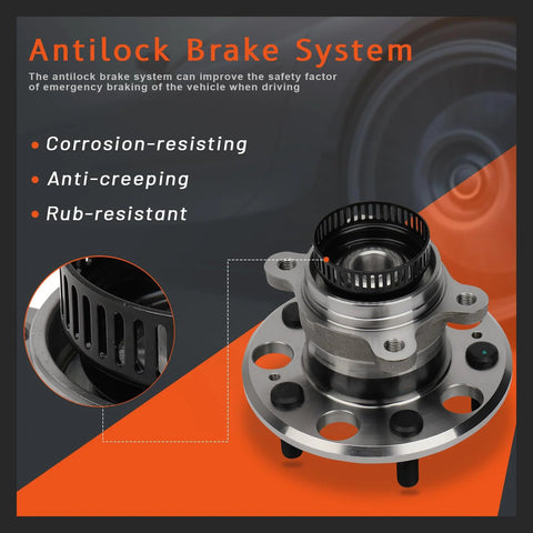 Rear Wheel Hub And Bearing Assembly For Hyundai Elantra 2007 To 2012 2.0L With Four Wheel ABS Driver And Passenger Side