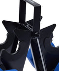 Close-up of rack for Hex Neoprene Dumbbell Set With Rack 3 Pairs 5 10 And 15 Lb Neoprene Coated Hand Weights Great For Home Gym Strength Training
