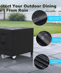 Outdoor Prep Table Cover For 36-Inch Carts And Tables, Waterproof And All-Weather Heavy-Duty Oxford Fabric, Black