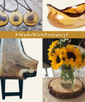 Wood crafts treated with Green Wood Stabilizer For Fresh Cut Wood That Keeps It From Cracking And Shrinking Deep Penetration For Woodturning.