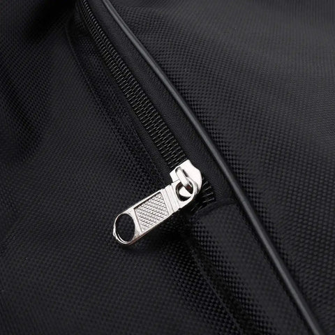Close-up of zipper on Portable Pedalboard Carry Bag For Guitar Effects And Multi-FX Units, Rugged Nylon Case With Reinforced Handle