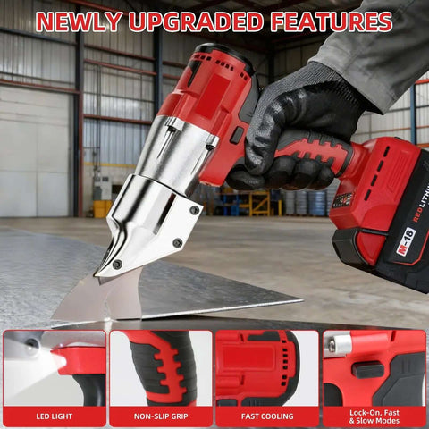 Cordless Metal Cutter With Rotating Head, Heavy Duty 221 Ft Lbs Torque Metal Shears for Cutting Stainless Steel, Iron and PVC