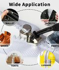 Universal Zipper Repair Kit With 3 Slider Sizes And 6 Replacement Pulls for jackets, luggage, backpacks, and bags; shown in use.