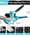 Heavy Duty Aluminum PVC Pipe Cutter Ratchet Tool With SK5 Blade Cuts Up To Two And A Half Inches Works On PVC PPR PE PEX