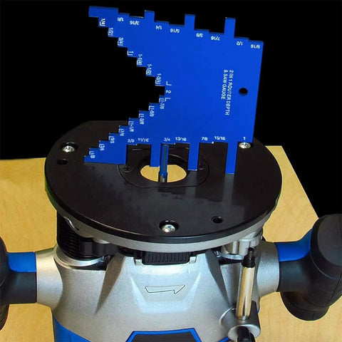 2 In 1 Router Depth And Saw Gauge For Woodworking Pro Grade Aluminum Step Depth Gauge With Laser Engraved Readouts on router