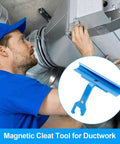 Person using Duct Clip Tool For HVAC Ductwork With Magnetic Clip Access, PPC And PPF Cleat Tools, Pro Grade, 4 Inch Handle