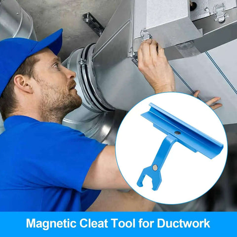 Person using Duct Clip Tool For HVAC Ductwork With Magnetic Clip Access, PPC And PPF Cleat Tools, Pro Grade, 4 Inch Handle
