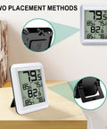 Digital Indoor Outdoor Thermometer With Wired Probe All In One Temperature Monitor For Home Office Greenhouse Aquarium Refrigerator Freezer Min Max Recording LCD Display Celsius Fahrenheit Switch, desk and wall mount