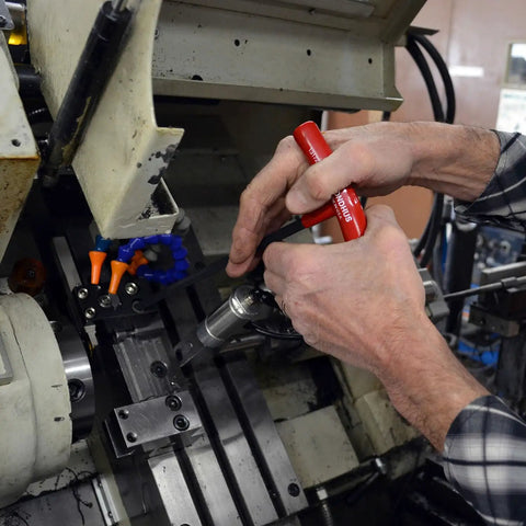 Mechanic using Heavy Duty Balldriver And Hex T Handle Set With Stand Eight Piece 2 To 10 mm Sizes Pro Grade Tools on machine