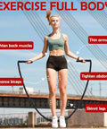 Woman using Beast 1.5lb Weighted Jump Rope For Men And Women, Dope Skipping Rope For Fitness, Home Gym Training, Black outdoors