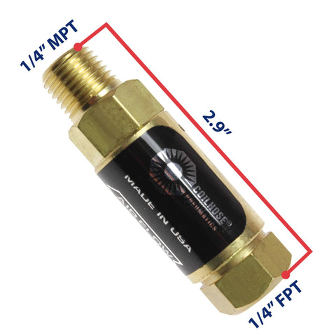 Brass pre set in line pressure regulator for air tools 90 psi one quarter inch NPT with corrosion resistance