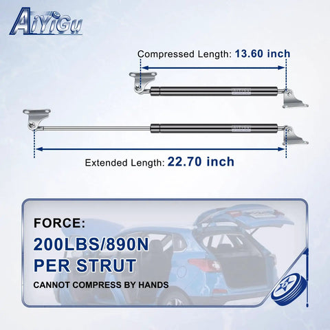 23 Inch Gas Strut Lift Support 200 Lb Per Shock Heavy Duty Lift for Lids and Hatches in RVs Murphy Beds