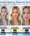 2K Webcam With Built In Ring Light Ultra HD Web Camera For Desktop Computers Delivers Crisp 30Fps Footage optimized for soft lighting and zoom options.