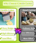 Front view of Suuker crinkle cutter with 2-in-1 wavy stainless steel blade and black handle, Amazon kitchen tool