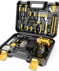 166 Piece General Home Repair Tool Set With Cordless 12V Drill Battery And Charger In Portable Tool Box For DIY Projects At Home Garden Office And Apartment
