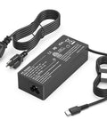 100W USB C Laptop Charger With Universal Compatibility For Laptops Tablets And All USB C Devices Delivers Fast Charge On The Go For Home Office Travel Gaming And Everyday Use, black power brick with cords