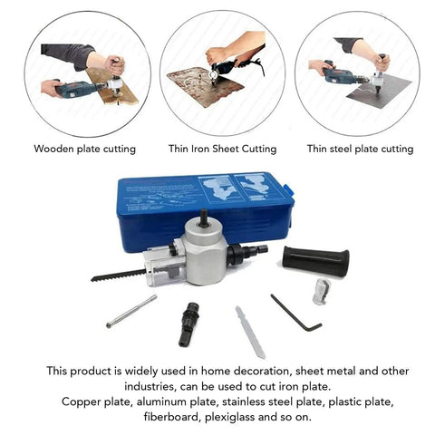 Upgrade your drill setup with this slick dual purpose sheet nibbler cutter attachment for precise cuts in wood and metal.