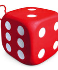 High Roller Foam Archery Target Cube with 21 Bullseyes, 13 Inch by 13 Inch, six-sided, with red dots and handle