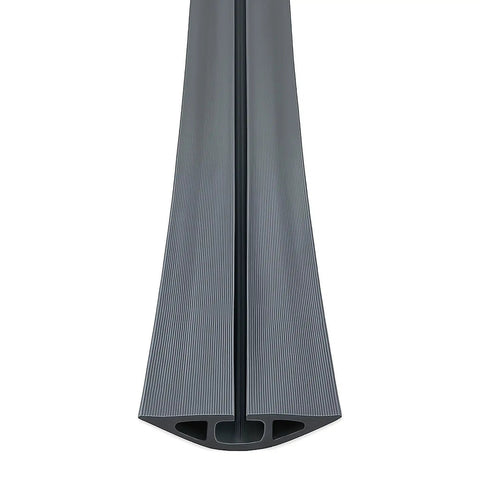 D-2 Rubber Duct Cord Cover 36 Inch Gray Floor Cable Protector made from extruded rubber, shown vertically, ideal for home offices.