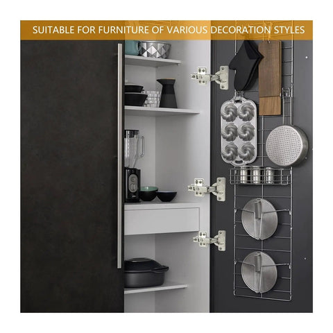 Stainless Steel Cabinet Hinges With Hydraulic Soft Close, Concealed, Rust Resistant, Kitchen Cabinet Door Open with Shelves
