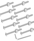 Flat Head Socket Head Cap Screws M6 X 60mm With Barrel Nuts And Allen Wrench Set for Furniture Assembly, 10 Sets