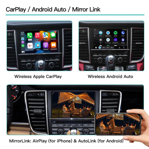 Wireless CarPlay Module for Porsche PCM3.1 Cayenne Macan 911 Panamera Bosxter Android Auto Car Accessory with Plug and Play Setup display