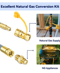 Natural Gas Conversion Kit With Half Inch ID Hose And Quick Connect 60000 BTU Output for fire pits and generators